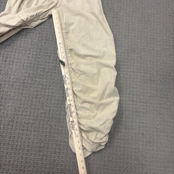 Free People Mixed Media One Piece Beige Sleeveless Jersey Knit Top Ruched Leg - Picture 6 of 14